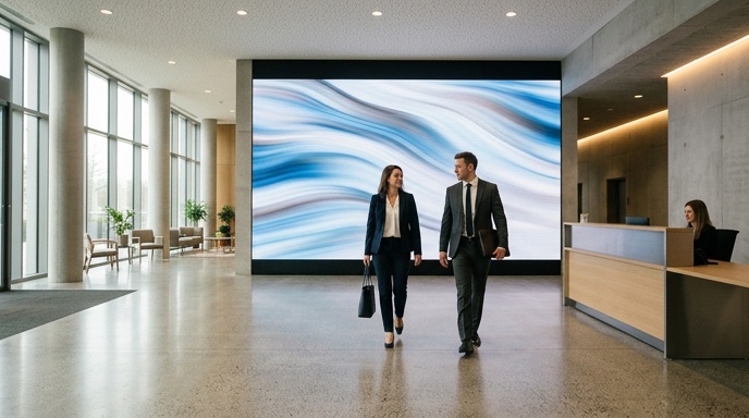 irish corporate lobby led wall
