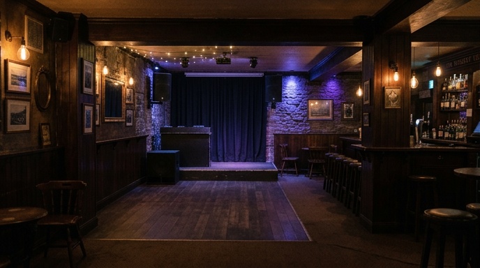 Technician installing a commercial ceiling speaker in a venue