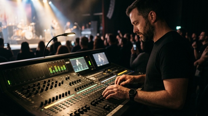 Technicians setting up AV equipment and cables in an Irish conference room