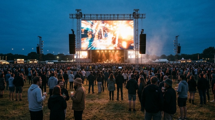 outdoor led wall event crowd